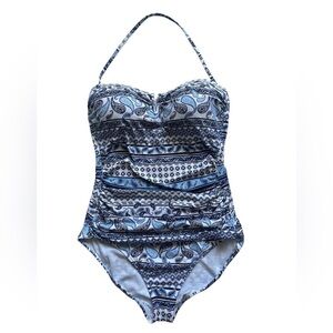 Tommy Bahama Paisley Terrace Bandeau One Piece Swimsuit Size 10 NWT